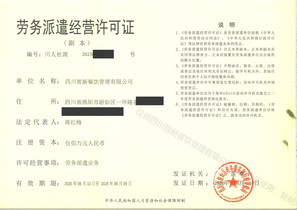 劳务派遣经营许可证(副本)